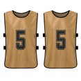 thumbnail image 4 of Tignapoo Set of 6 Adult Double-Sided Team Vests with Numbers 1-6 in Earth Gold Color - Breathable Fabric for Sports Activities Like Football and Basketball, 4 of 6