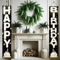 thumbnail image 5 of 2PCS Happy Birthday Porch Sign Banner Black Gold Cake Theme Vertical Hanging Decoration for Front Door Outdoor Indoor Party Supplie Elegant Birthday Welcome Door Banner Backdrop 71 x 12 Inch, 5 of 10