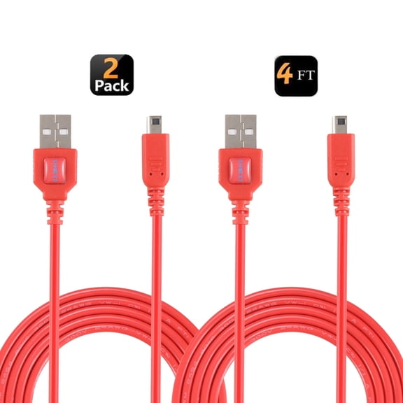 2pc  1.2m 3DS USB Charger Cable, Power Charging Lead for Nintendo New 3DS XL/New 3DS/ 3DS XL/ 3DS/ New 2DS XL/New 2DS/ 2DS XL/ 2DS/ DSi