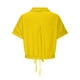 thumbnail image 5 of Camisa de manga corta con solapa y botones para mujer, top de playa con bolsillo, poliéster ligero, versátil para ocasiones informales y al aire libre, 5 of 6