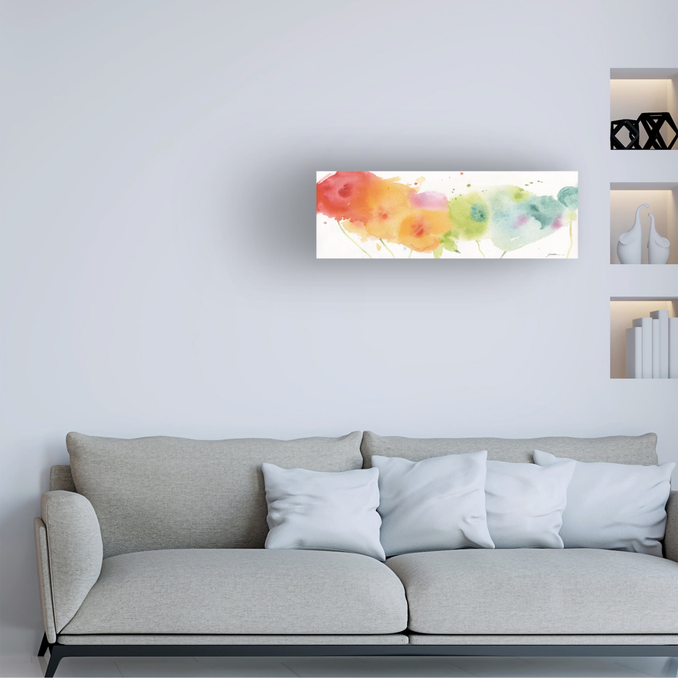 Canvas Wall Art - Sheila Golden 'Over the Rainbow' Wall Art for Living Room, Bedroom, or Office Décor by Trademark Fine Art - 19 x 6 Inches