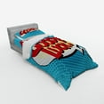 thumbnail image 3 of Ambesonne Vintage Bedding Set 4 Pcs, Comic Book Strip, Queen, Pale Blue Red Yellow, 3 of 3