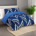 thumbnail image 3 of Luxurious Cal King Comforter Set in Royal Blue with Geometric Patterns – 3-Piece, Ultra-Soft Microfiber, All-Season Bedding Set Includes 1 Comforter and 2 Pillow Shams, 3 of 3