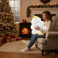 thumbnail image 5 of 21.65in Soft Plush Christmas Tree Pillow, Merry Print with Yellow Star, Machine-Washable Decorative Cushion for Sofa Back Neck Support, Holiday Gift for All Ages, 5 of 6