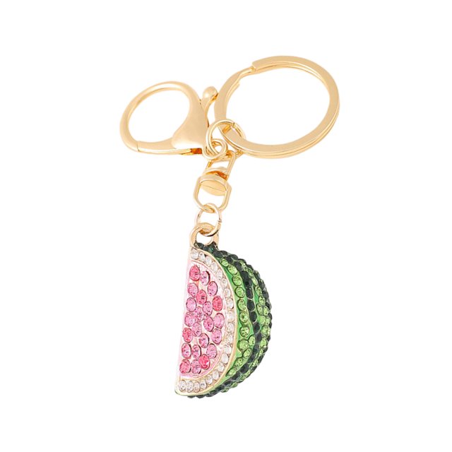 SUNSIOM Watermelon Keychains, Elegant Rhinestones Portable Lightweight Hanging Pendant Keyring for Backpack Key Present