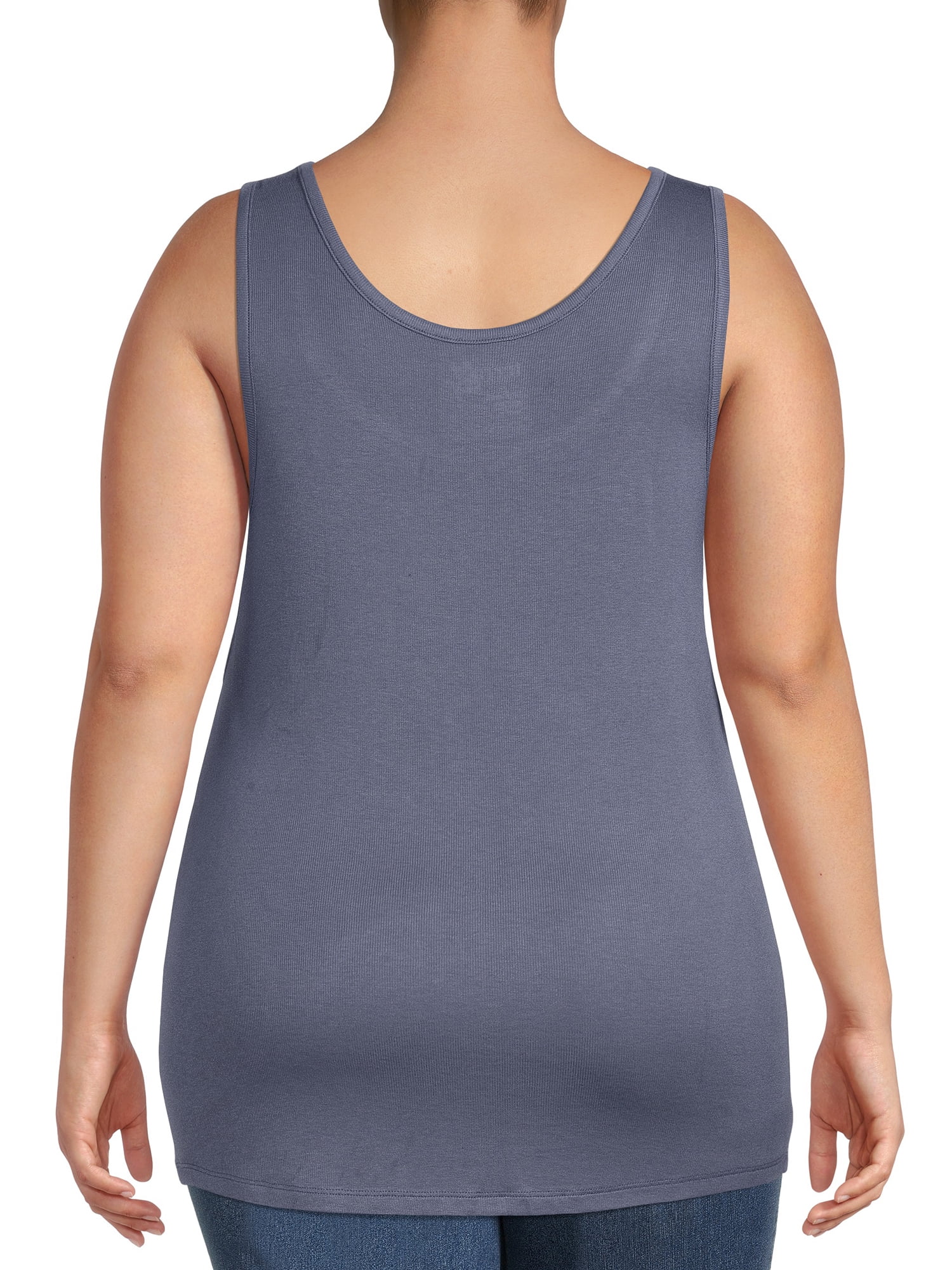 Terra & Sky Women's Plus Size Everyday Essential Layering Tank Top, 2-Pack
