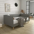 thumbnail image 2 of DHP Franklin Mid-Century Upholstered Daybed Frame, Grey Linen, Twin, 2 of 19