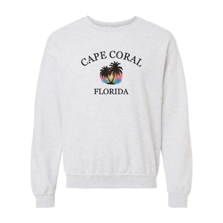 Cape Coral Florida Embroidered Sweatshirt, Florida crewneck, Cape Coral embroidery, States and cities shirts, Sunset Palms Embroidered Crew