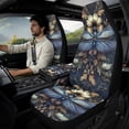 thumbnail image 2 of Xoenoiee Dragonfly Flower Print Cars Seat Covers Full Set of 5, PU Leather Car Accessories with Seat Belt Covers Pads and Center Console Cushion Pad for Most Vehicles, 2 of 7