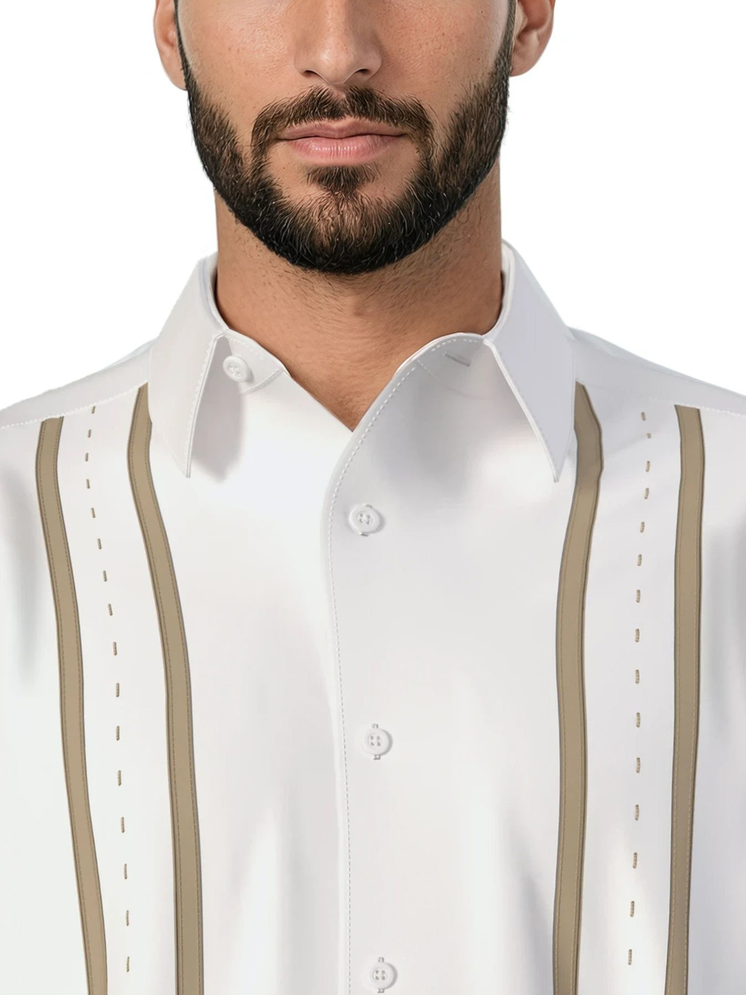 Havanera Men's and Big Men's Front Panel Point Collar Short Sleeve Button-Down Shirt, Sizes S-5XL