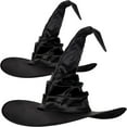 thumbnail image 5 of Hirigin Halloween Witch Hat for Women Costume Witch Wizard Hat Cap Halloween Decorations Cosplay Party Props, 5 of 7