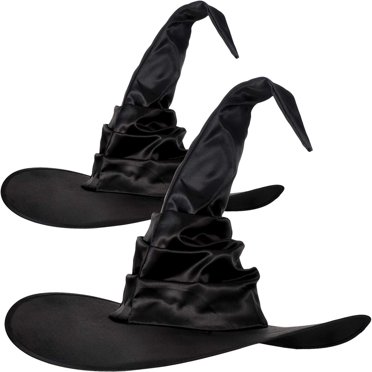 Knitted Witch Hat For Halloween - Black Pointed Wizard Hat, Wool Blend, One Size Fits Most Adults