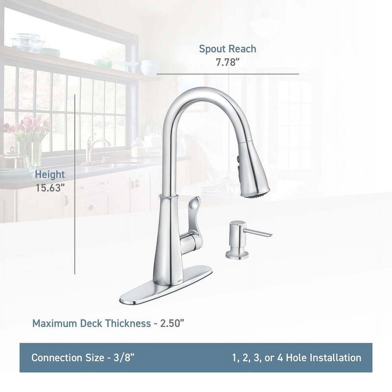 Moen Hadley One Handle Chrome Pulldown Kitchen Faucet