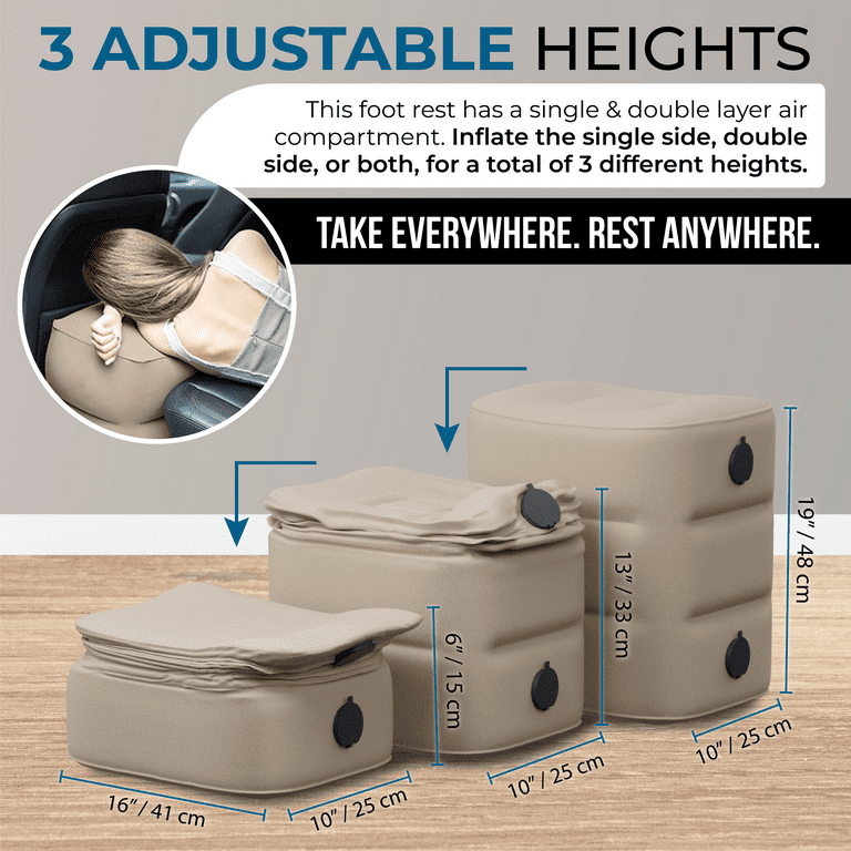 Aestoria Portable Inflatable Foot Rest for Kids Adults Ideal Travel Pillow for Chair Couch Airplane Leg Comfort Walmart