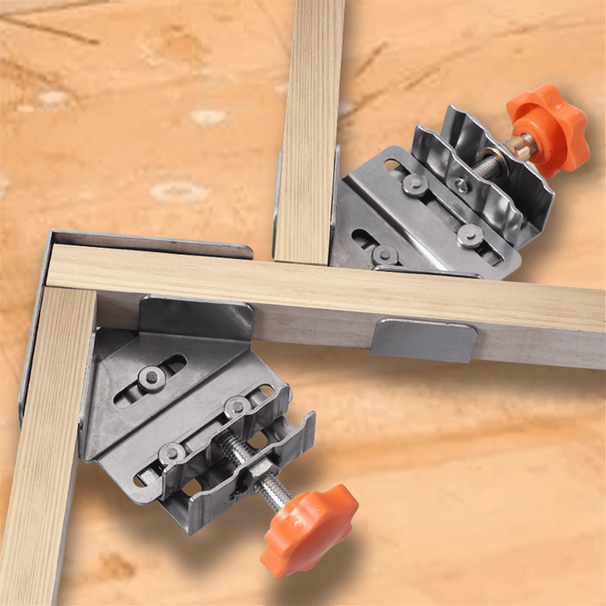 2Pc Carpenter Quick Positioning Clamp for Wood Panel Splicing 90 Degree Right Angle Fixing Clip Right Angle Clamp-Closed