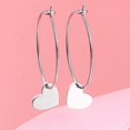 thumbnail image 2 of Pendientes para hombre, pendientes de aro de plata de ley 925 para mujer, pendientes de aro en forma de corazón, pendientes de aro de plata, joyería minimalista exquisita con dijes para mujer, 2 of 3