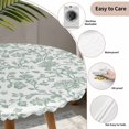 thumbnail image 5 of Round Fitted Tablecloth with Elastic Edge, Green Flower Waterproof Table Cloth Table Cover for 55"-60" Tables, Farmhouse Vintage Boho Leaf Spring Tablecloths for Dining Picnic Party Outdoor, 5 of 9