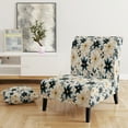 thumbnail image 2 of Designart « Élégantes Fleurs de Coquillages Ivoire IV » Fauteuil d'Appoint Rembourré à Fleurs Teal - Fauteuil de Style Campagnard pour Chambre, 2 of 7