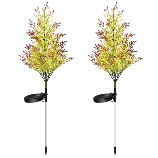 Lámpara de tierra Impermeable Energía solar Lámpara LED para exteriores Forma de árbol Decoración Camino Luz de jardín 2pcs Monstrate HA003695-00
