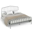 thumbnail image 1 of Gymax Queen Size Metal Bed Frame Platform Headboard & Footboard W/Storage Sliver, 1 of 9