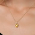 thumbnail image 3 of Gem Stone King 14K Yellow Gold Yellow Citrine Pendant Necklace for Women | 1.40 Cttw | Gemstone November Birthstone | Heart Shape 8MM | With 18 inch Chain, 3 of 6