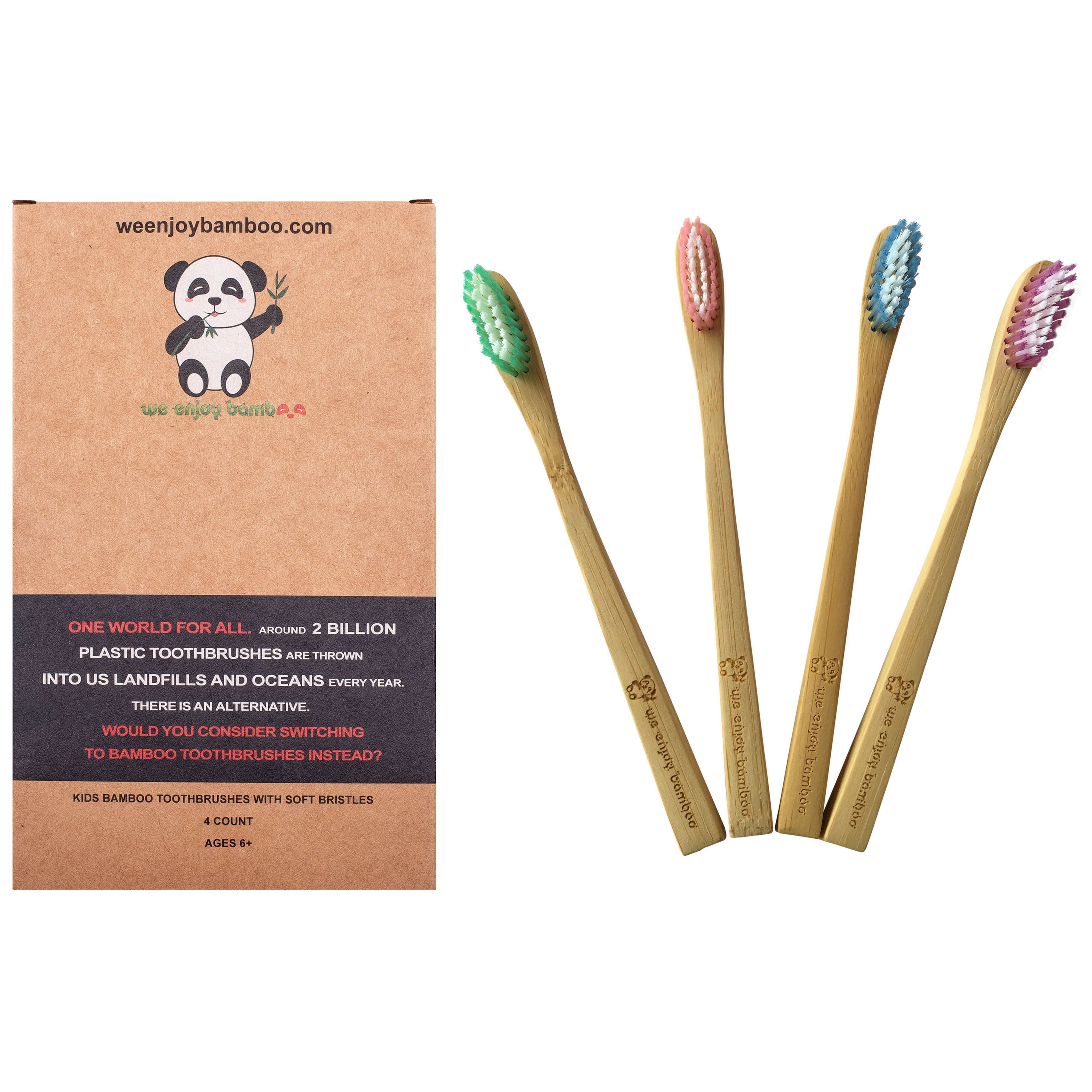 Natural Organic Eco Friendly Bamboo Toothbrush KIDS SOFT Nylon Bristles, BPA  Free, Promote Responsible Dental Care (4- Pack) - Walmart.com
