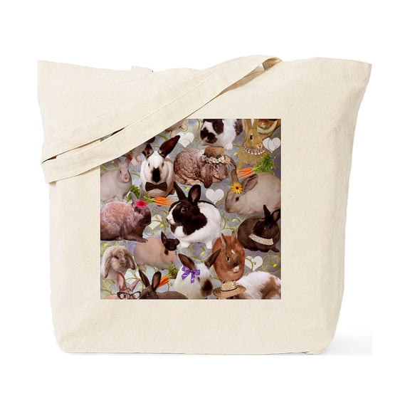 CafePress - Happy Bunnies Tote Bag - Unisex Canvas Tote Bag, Beige, 1-Piece