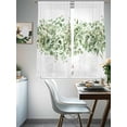 thumbnail image 4 of Sage Green Eucalyptus Leaves Sheer Curtains 72 Inch Length 2 Panels Set for Living Room/Bedroom, Spring Summer Botanical Floral Curtain Sheers Drapes Rod Pocket Curtains Window Treatment 52''x72''x2, 4 of 7