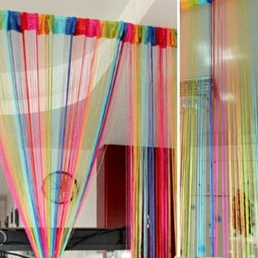 Curtain Bead Curtain Panel String Curtain and Room Dividers, Rainbow String Curtains Hanging Crystal Beads Curtains Entrance Beaded Curtains Doorway Door Panel Curtains 39.37x78.74 Inches