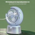 thumbnail image 2 of Ventilador LED Ventilador Silencioso con Batería Ventilador Humidificador Portátil con Tanque de 600 Ml Ventilador Recargable USB Ajustable de 3 Velocidades C, 2 of 5
