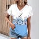 thumbnail image 1 of Fiudx Ofertas de La Semana Top Informal de Primavera y Verano de Manga Corta con Cuello En V para Mujer, 1 of 5