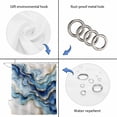 thumbnail image 5 of Blue Marble Texture Bathroom Shower Curtains with 12 Hooks Polyester Waterproof Shower Curtain for Stalls and Bathtubs Luxury Gradient Fluid Art Decorative Bathroom Privacy Curtain 54x78 Inches, 5 of 9
