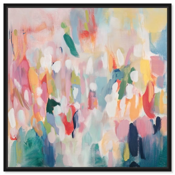 Imprints of Touch I Canvas Floral Abstract Art by Art Remedy, Black Frame, 12" x 12"