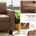 thumbnail image 4 of Vineego Linen Fabric L-shape Sofa Sectional Couch for Living Room, Brown, 4 of 7