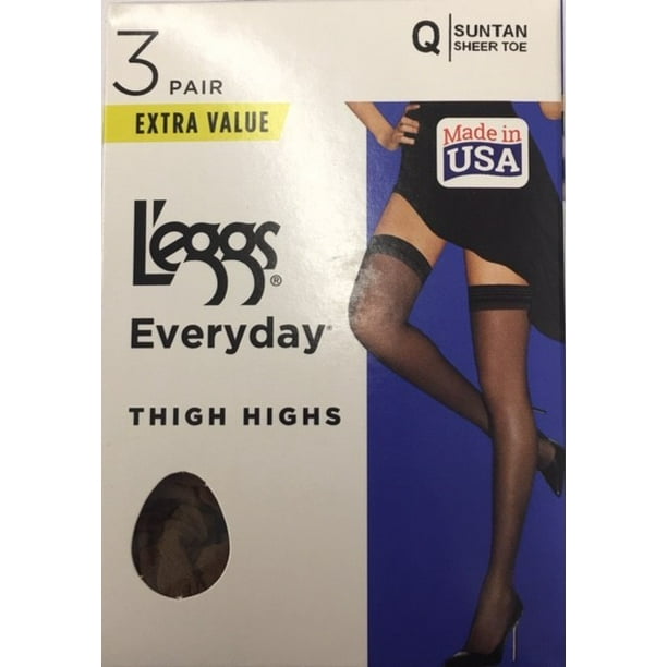 L'eggs Hanes L'eggs Women's Everyday Thigh High Pantyhose, 3 Pair