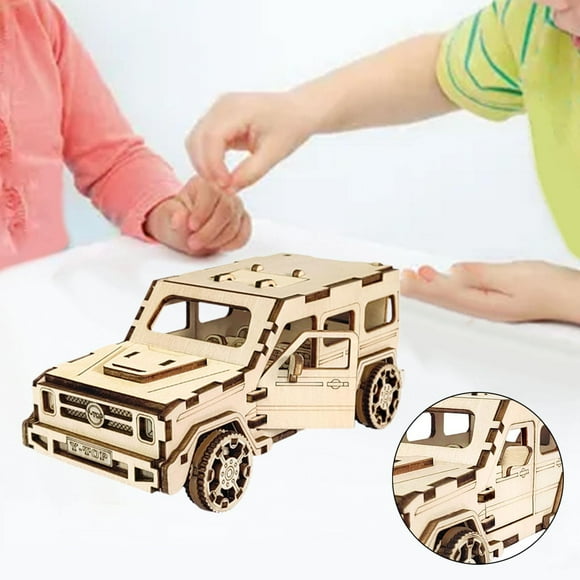 BELOVING 3D Wooden Puzzle Car Kit Creative Brain Teaser for Adults Kids Birthday Gift
