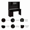 thumbnail image 4 of Bush Furniture Cabot 60" Computer Desk and Hutch, Espresso Oak, 4 of 11
