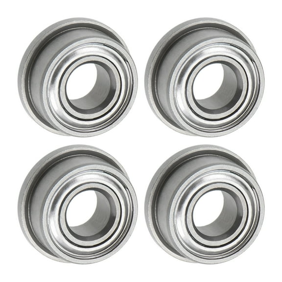 F684ZZ Flanged Ball Bearing 4x9x4mm Double Shielded Chrome Steel Flange Bearings, 4 Packs