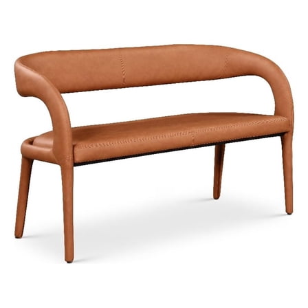 Meridian Furniture Sylvester Cognac Vegan Leather Bench