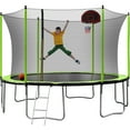 thumbnail image 3 of 10/12/14/15ft Trampoline with Safety Enclosure Net for Kids and Adults, Outdoor Jump-N-Dunk Trampolines with Basketball Hoop, Ladder and Spring Pad (Round), 3 of 8