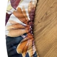 thumbnail image 5 of Ambesonne Floral Fitted Round Tablecloth, Wild Flowers Hexagon Forms, 36"- 40" Diameter, Plum Orange and Dark Blue, 5 of 5