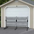 thumbnail image 2 of Metal Expandable Barricade Gate, 17.72FT Folding Security Gate with Wheels, Flexible Retractable Fence Gate, Mobile Barrier Gate, Portable Safety Barrier, Black, 2 of 9