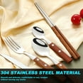 thumbnail image 4 of Table Forks & Spoons Set, Wooden Handle, Stainless Steel, Easy To Clean, Reusable, Elegant Design, Suitable For Formal Meals, Informal Meals, Office Lunches, Get-Togethers, 4 of 5
