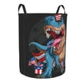 thumbnail image 2 of Daiia Blue Dinosaur Round Laundry Basket with Handles Thickened Waterproof Circular hamper,Dirty Clothes Storage Basket for Bedroom,Bathroom,College Dorm-Small, 2 of 8