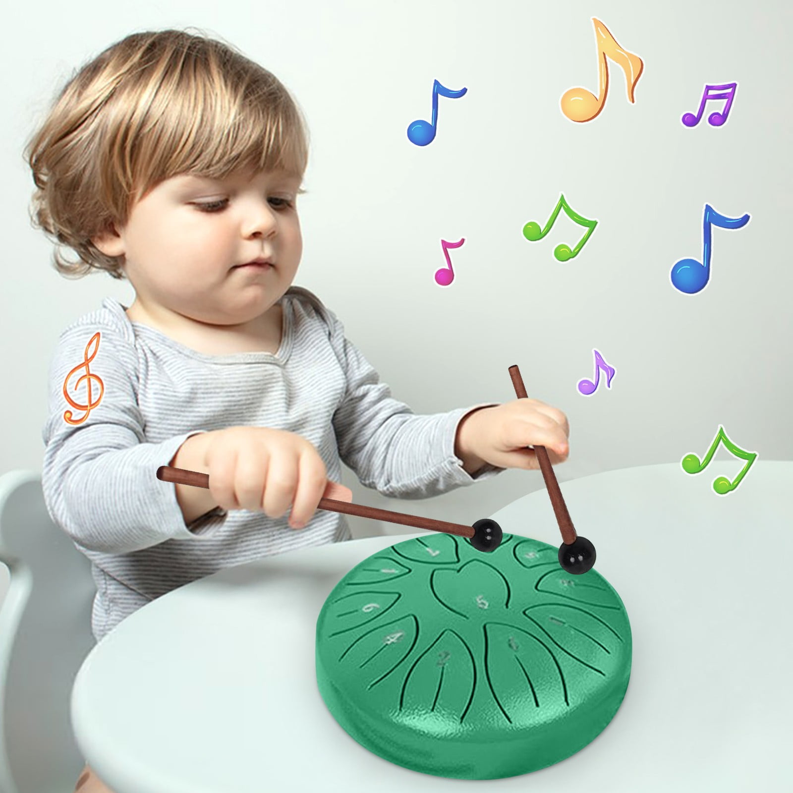 Hmsavn Rain Drum for Garden 6Inch 11 Note Rain Drum Outdoor Steel Tongue Drum Children's Tongue Drum Handpan Sonodrum Glockenspiel Instrument Hand Drum Electronics