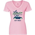 thumbnail image 3 of Inktastic Paradise Beach in Key West with Palm Trees and Car Women's V-Neck T-Shirt, 3 of 5