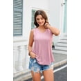 thumbnail image 3 of Zeagoo Women's Sleeveless Tank Top V-Neck Hollow Design Solid Basic Summer Top Casual Lightweight Top, 3 of 8