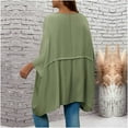 thumbnail image 4 of BSDJILFG Oversized Shirts for Women Batwing Sleeve Loose Fit Casual Asymmetrical Ruffle Tunic Tops Shirts, 4 of 7