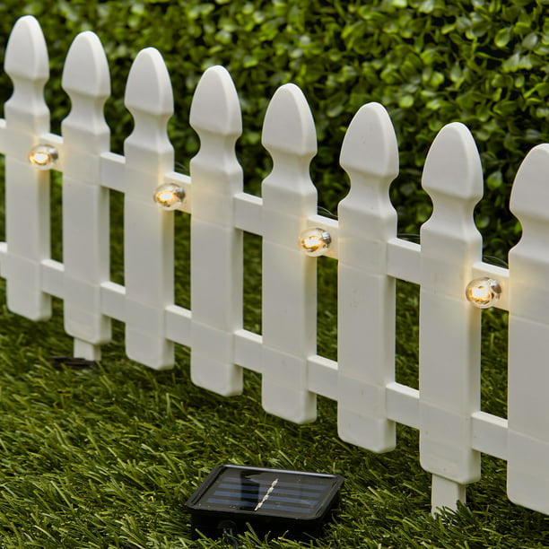 6 Ft Solar Border Fence Panel Garden Landscape Edging Stake White Com - Garden Edge Fence Bunnings
