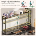 thumbnail image 5 of Huuger Computer Desk with Adjustable Shelves, 55 inch Gaming Desk with LED Lights & Power Outlets, Home Office Desk with Monitor Stand, Hooks & CPU Stand, Black, 5 of 11